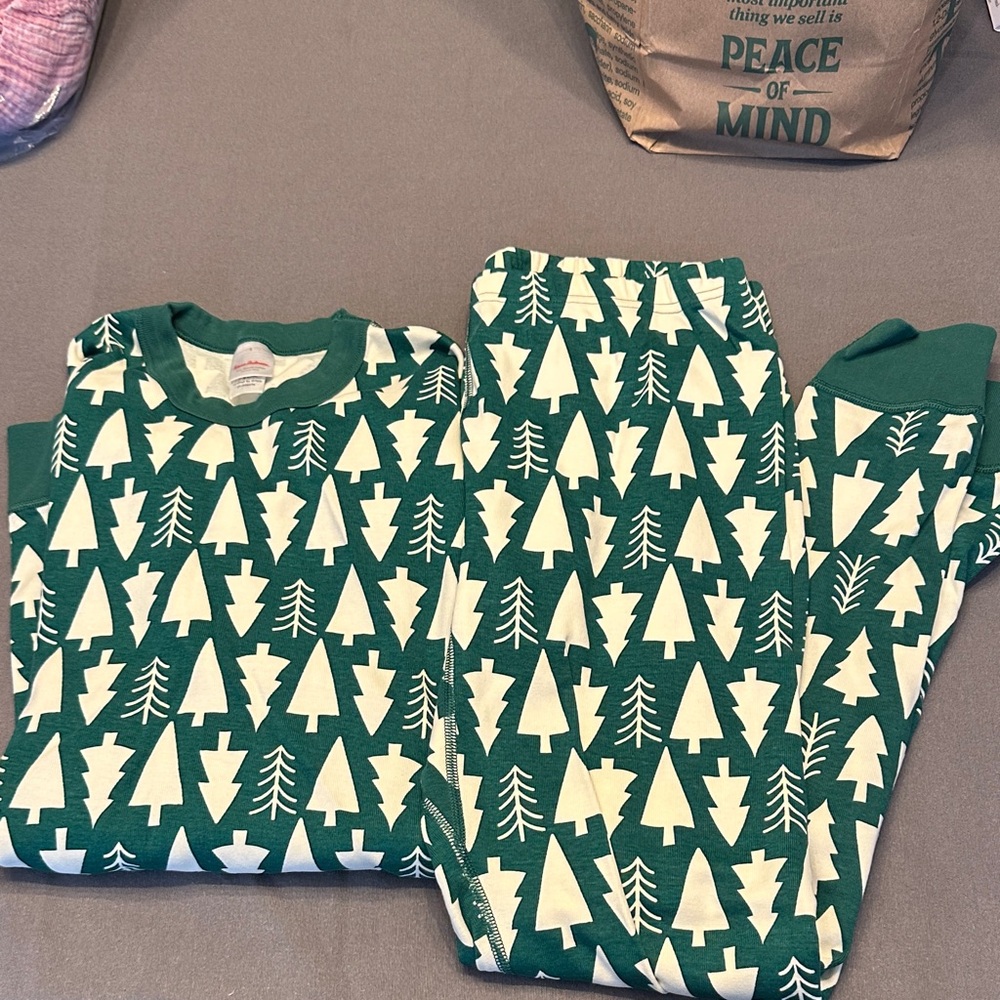 Hanna Andersson men’s Green Tree Print Pajama set